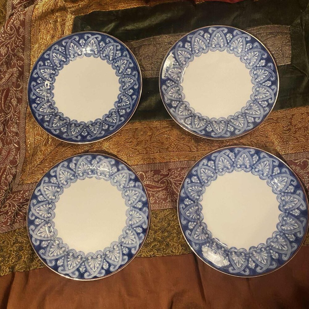 4 Vintage Bombay Company "Arabesque" 8" Plates